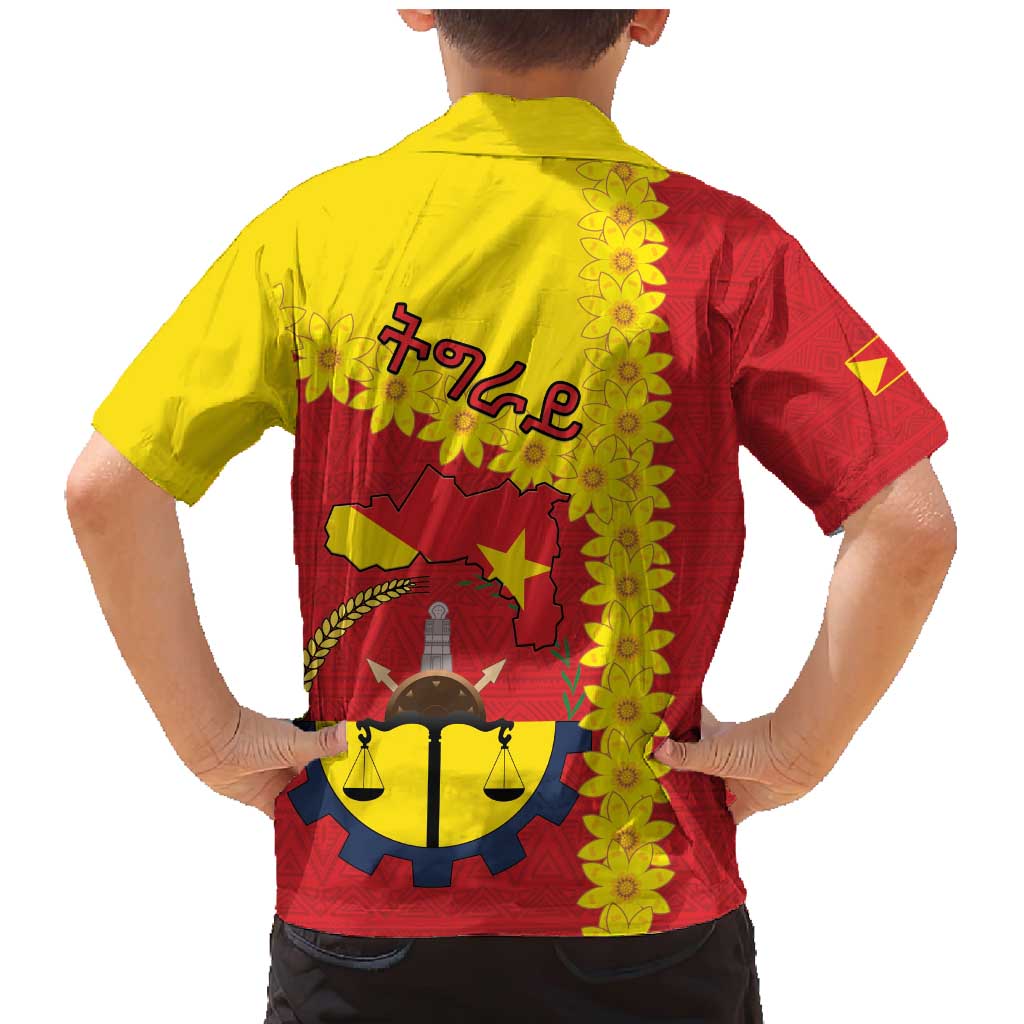 Tigray Region Family Matching Mermaid Dress and Hawaiian Shirt Tigray Emblem With Flag Map