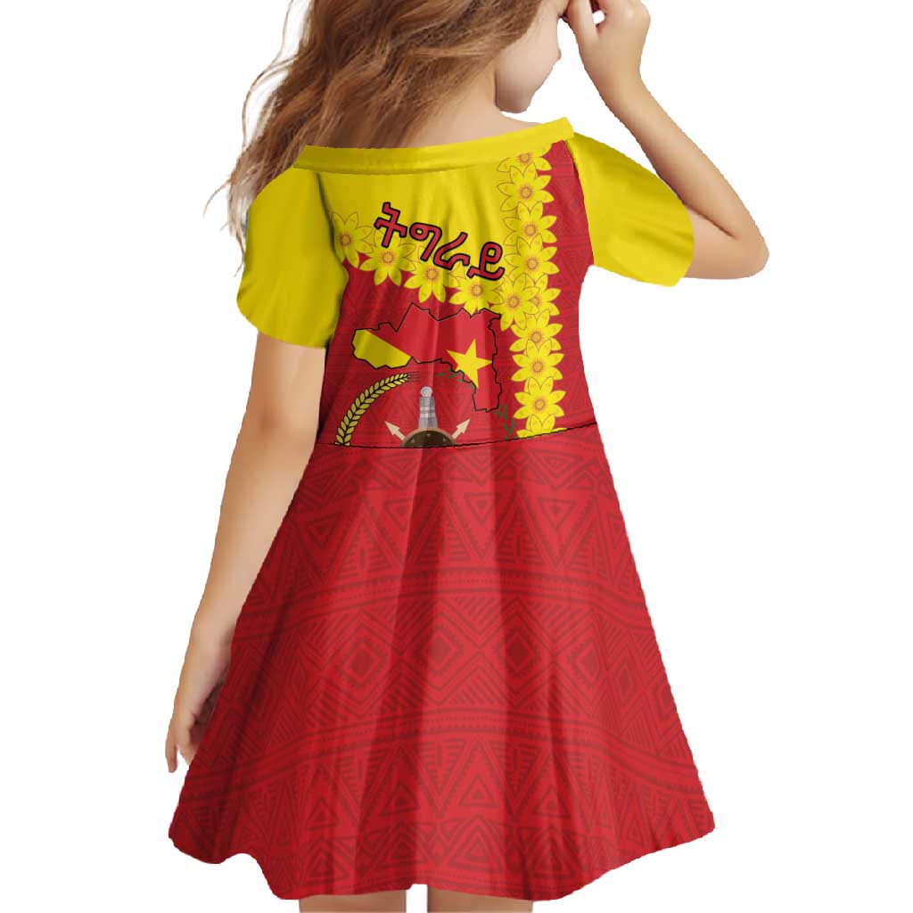 Tigray Region Family Matching Off Shoulder Maxi Dress and Hawaiian Shirt Tigray Emblem With Flag Map