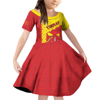 Tigray Region Family Matching Off Shoulder Short Dress and Hawaiian Shirt Tigray Emblem With Flag Map