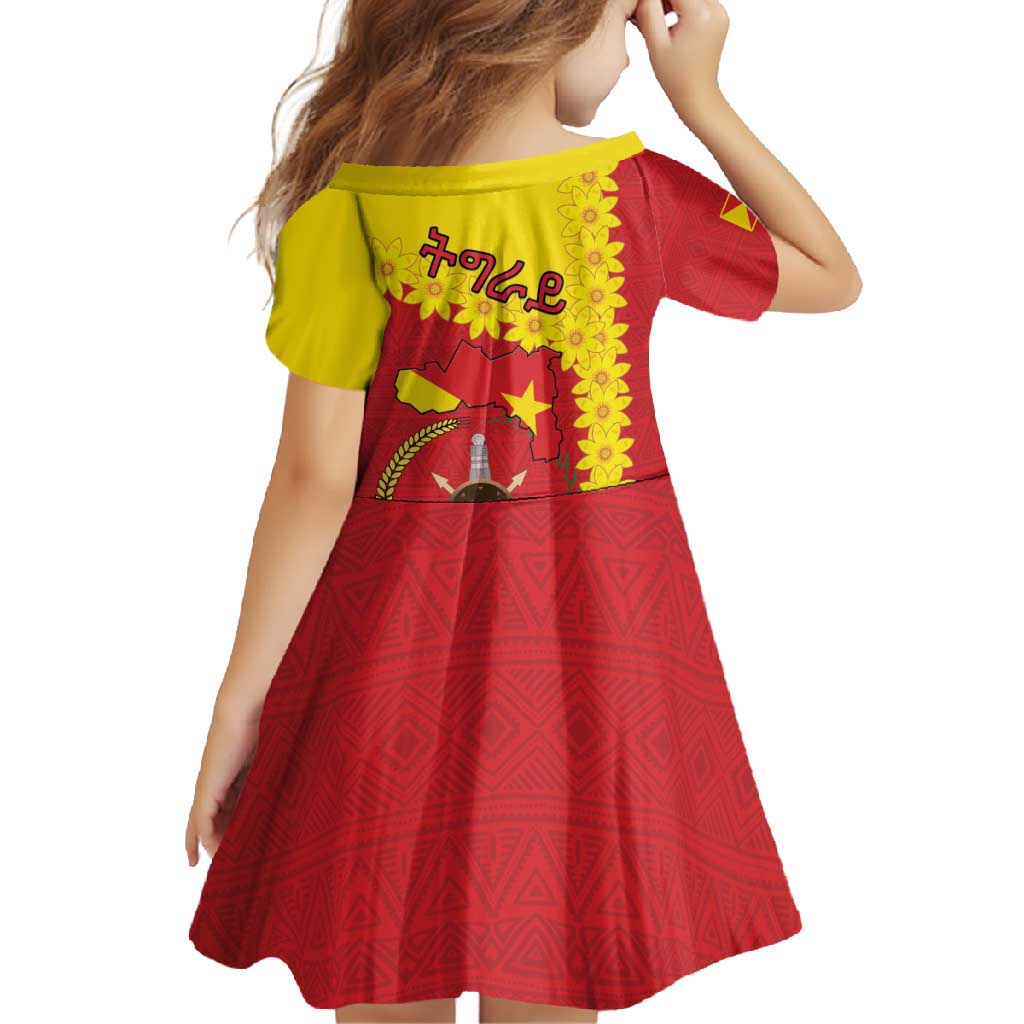 Tigray Region Family Matching Summer Maxi Dress and Hawaiian Shirt Tigray Emblem With Flag Map