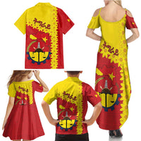 Tigray Region Family Matching Summer Maxi Dress and Hawaiian Shirt Tigray Emblem With Flag Map