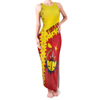 Tigray Region Family Matching Tank Maxi Dress and Hawaiian Shirt Tigray Emblem With Flag Map