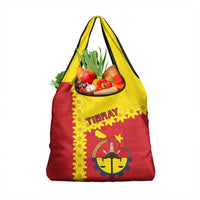 Tigray Region Grocery Bag Tigray Emblem With Flag Map
