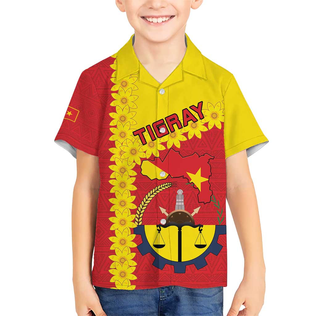 Tigray Region Hawaiian Shirt Tigray Emblem With Flag Map