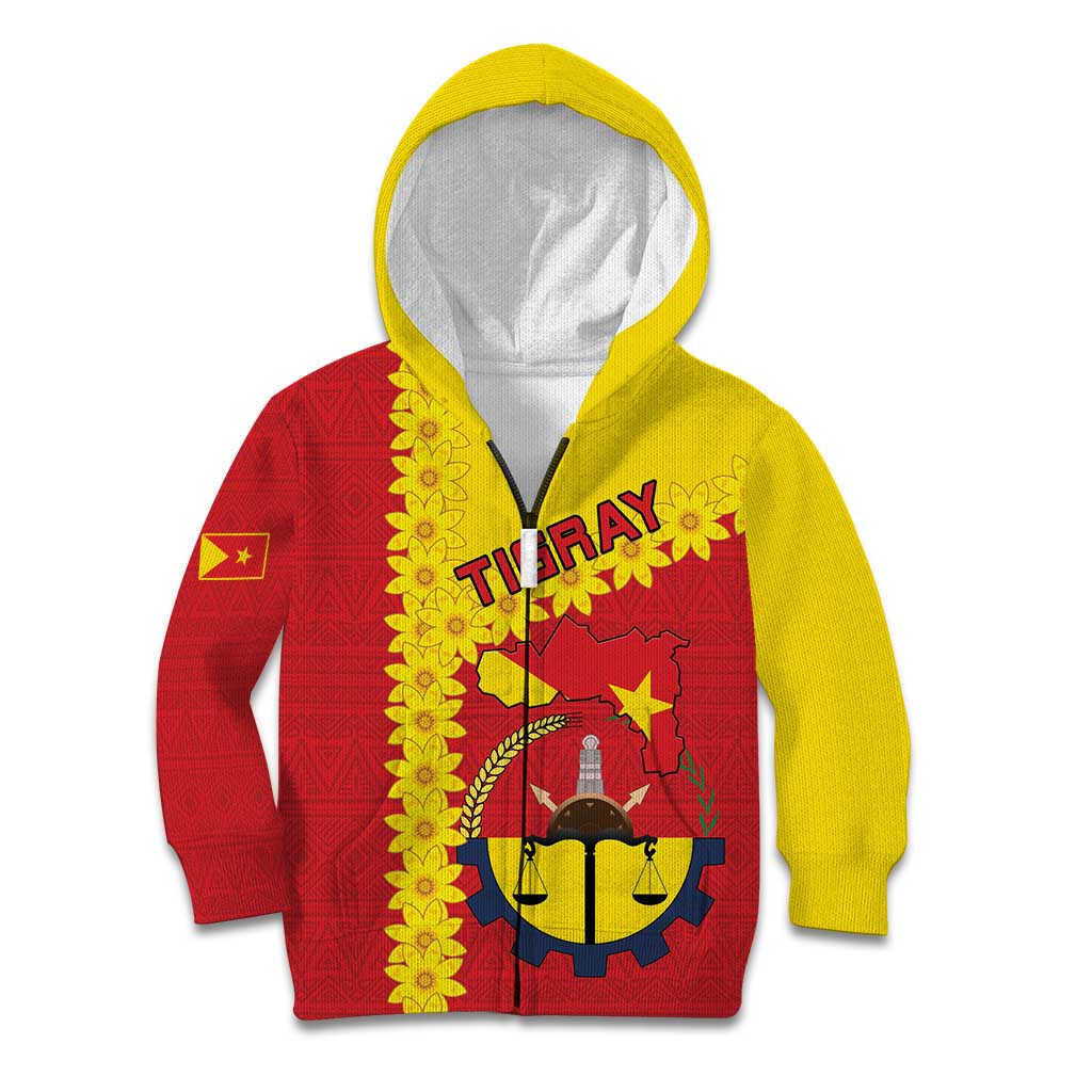 Tigray Region Kid Hoodie Tigray Emblem With Flag Map