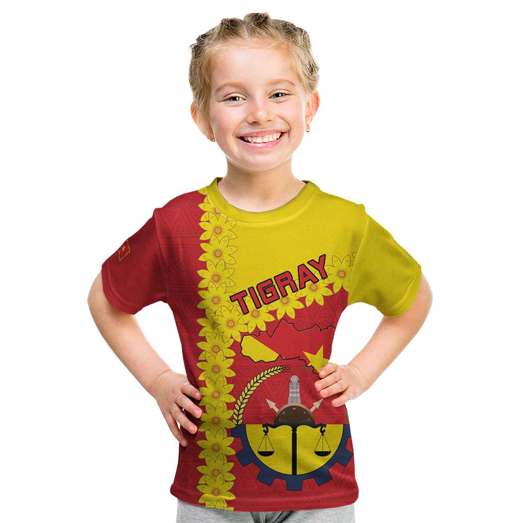 Tigray Region Kid T Shirt Tigray Emblem With Flag Map