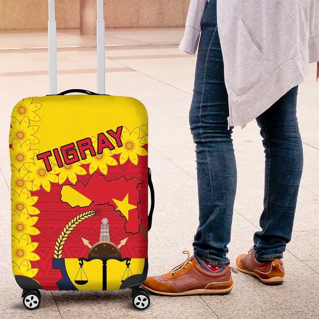 Tigray Region Luggage Cover Tigray Emblem With Flag Map