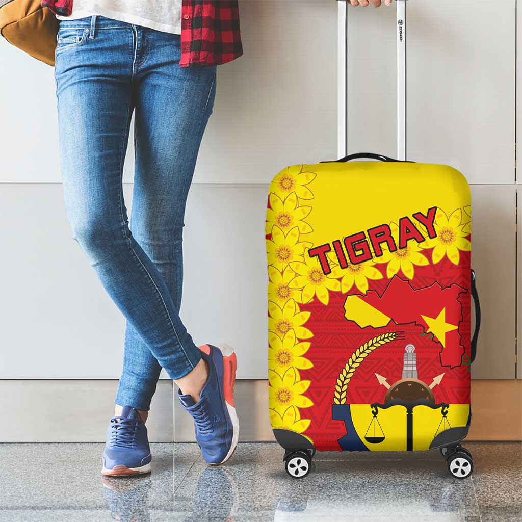 Tigray Region Luggage Cover Tigray Emblem With Flag Map