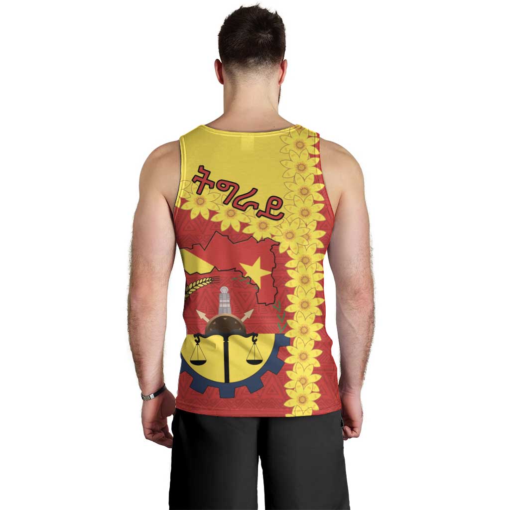 Tigray Region Men Tank Top Tigray Emblem With Flag Map
