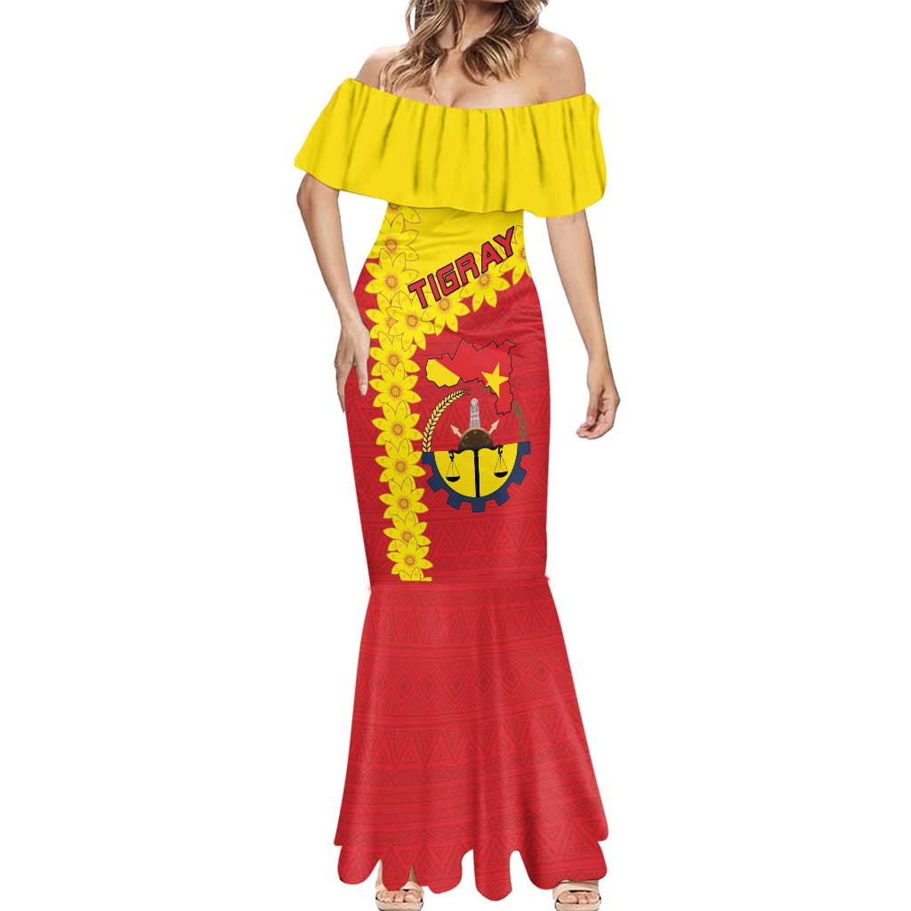 Tigray Region Mermaid Dress Tigray Emblem With Flag Map