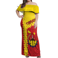 Tigray Region Off Shoulder Maxi Dress Tigray Emblem With Flag Map