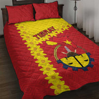Tigray Region Quilt Bed Set Tigray Emblem With Flag Map