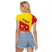 Tigray Region Raglan Cropped T Shirt Tigray Emblem With Flag Map