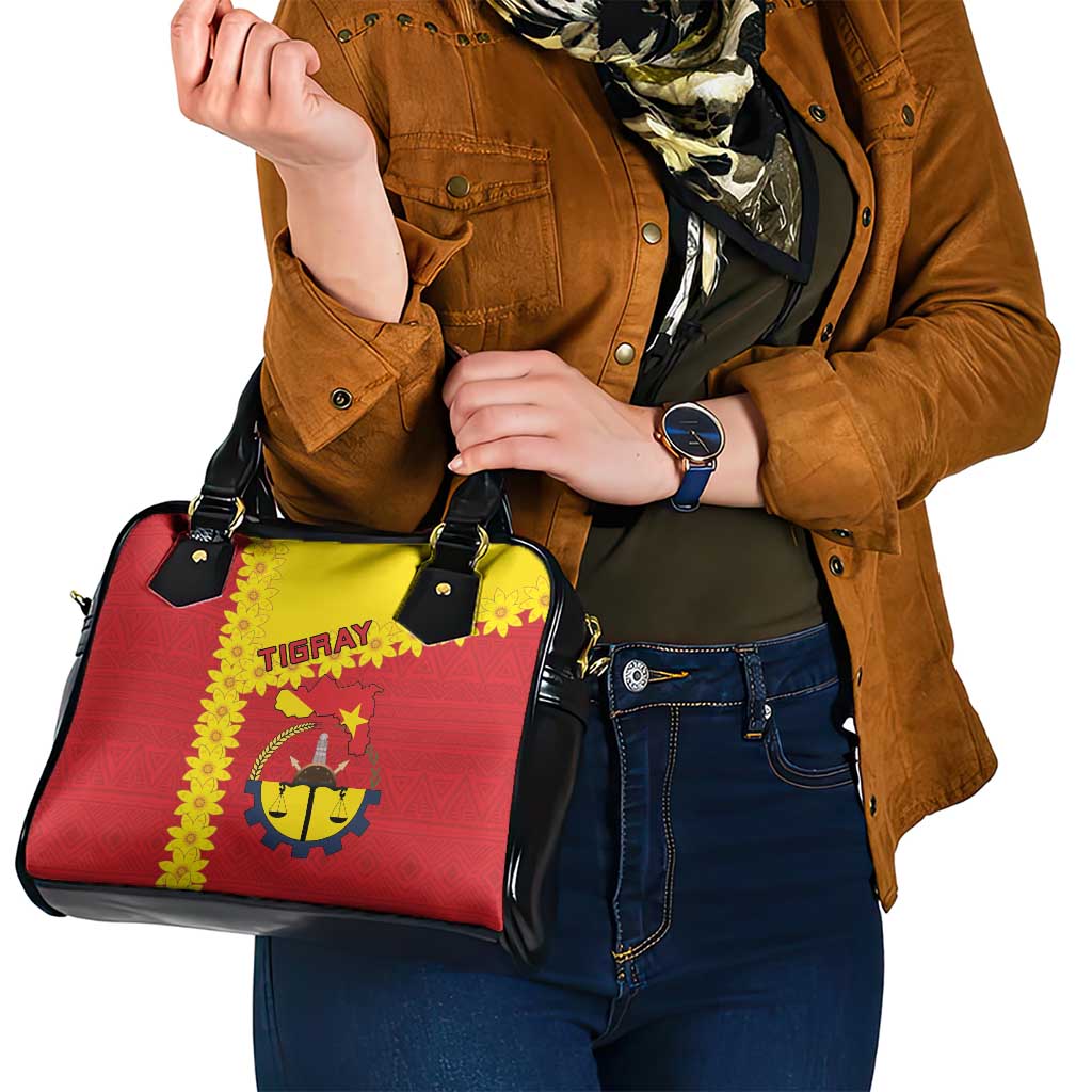 Tigray Region Shoulder Handbag Tigray Emblem With Flag Map