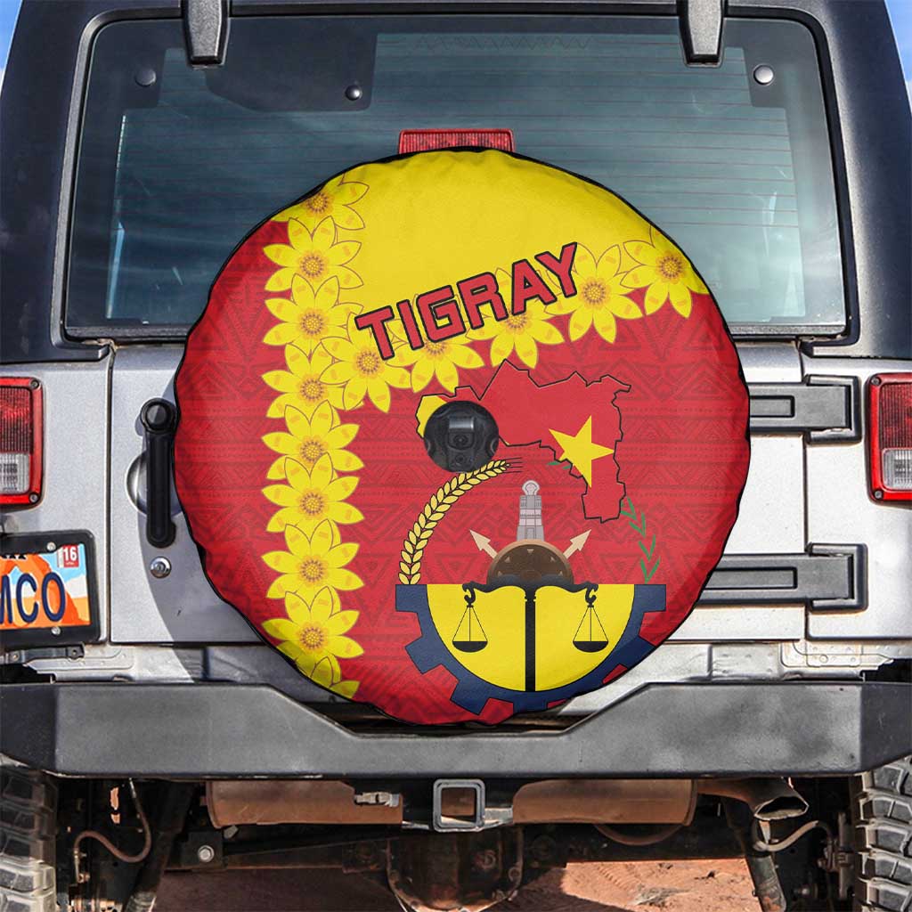 Tigray Region Spare Tire Cover Tigray Emblem With Flag Map