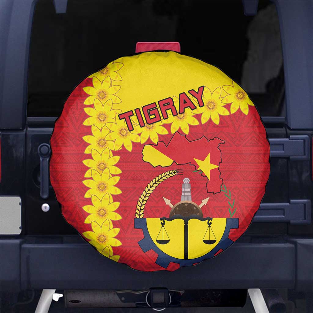 Tigray Region Spare Tire Cover Tigray Emblem With Flag Map
