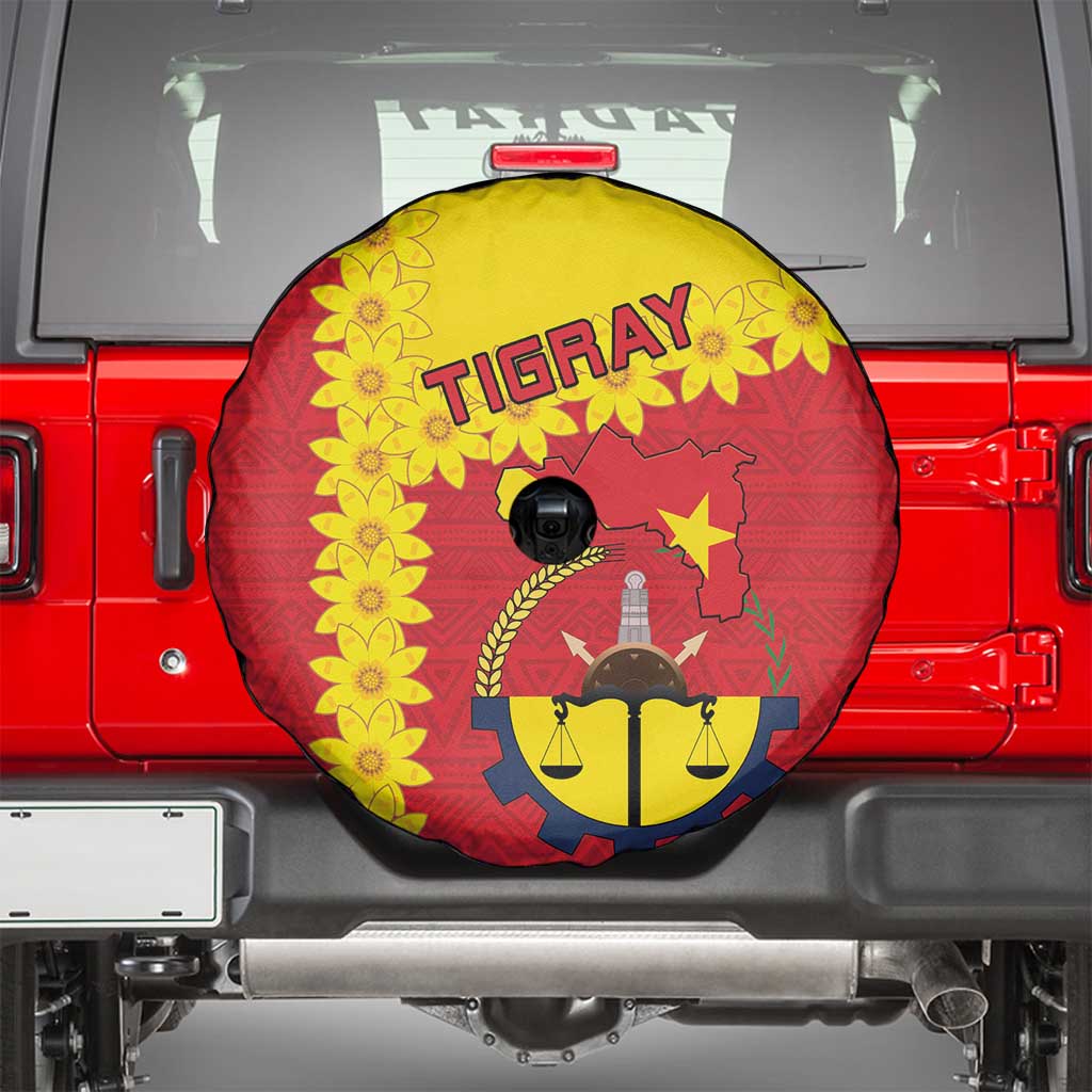 Tigray Region Spare Tire Cover Tigray Emblem With Flag Map