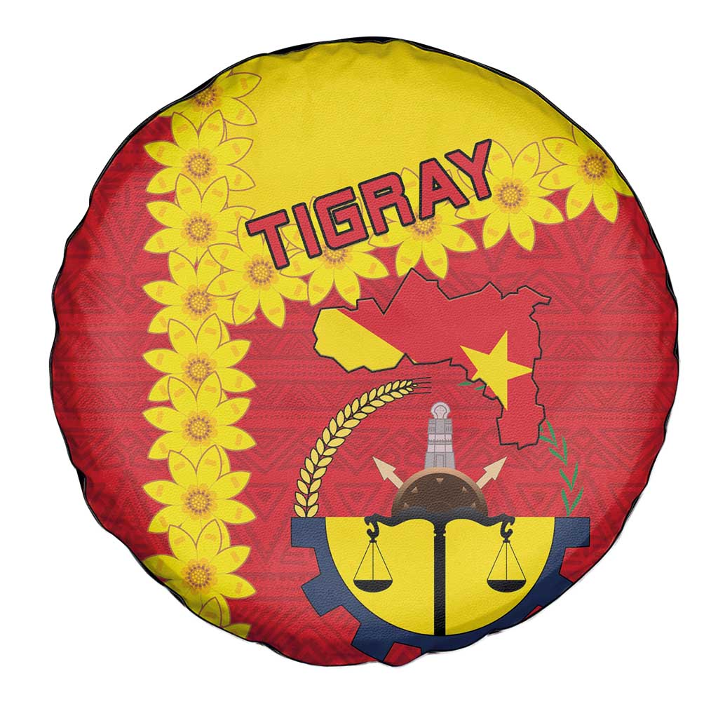 Tigray Region Spare Tire Cover Tigray Emblem With Flag Map