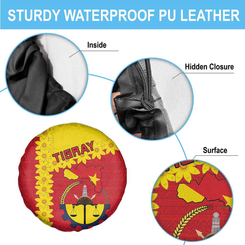 Tigray Region Spare Tire Cover Tigray Emblem With Flag Map
