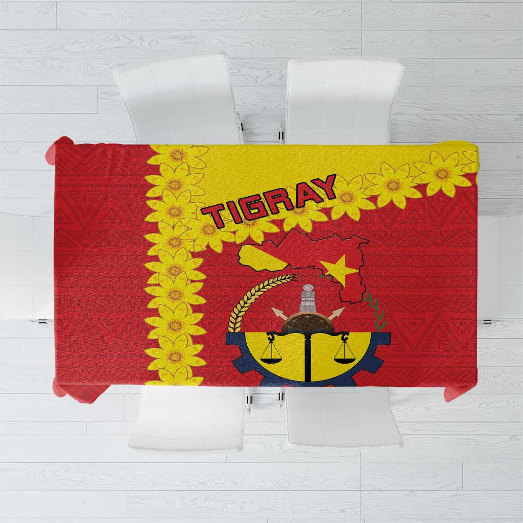 Tigray Region Tablecloth Tigray Emblem With Flag Map