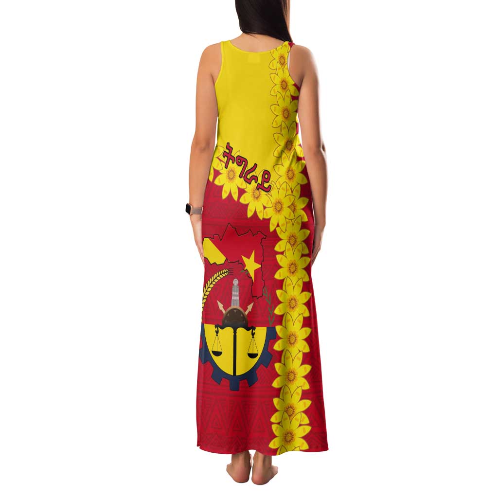 Tigray Region Tank Maxi Dress Tigray Emblem With Flag Map