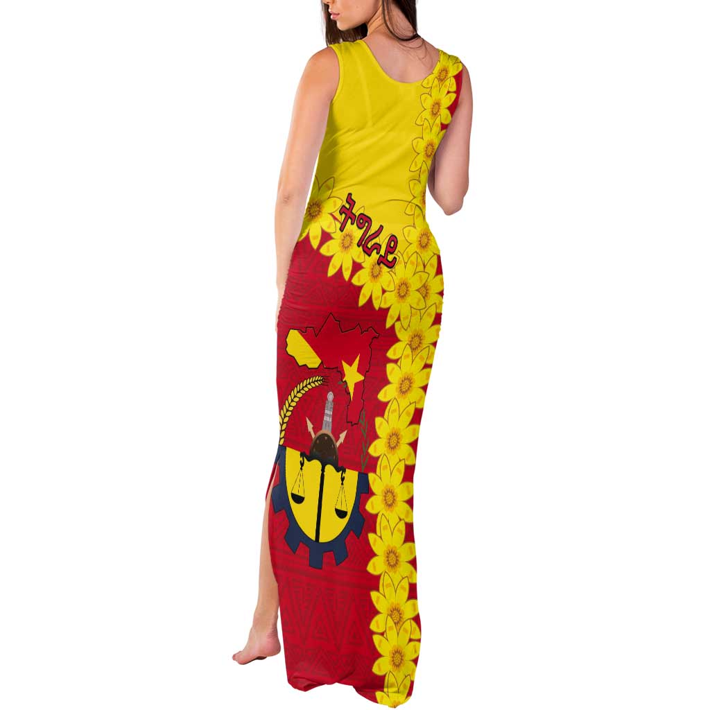 Tigray Region Tank Maxi Dress Tigray Emblem With Flag Map