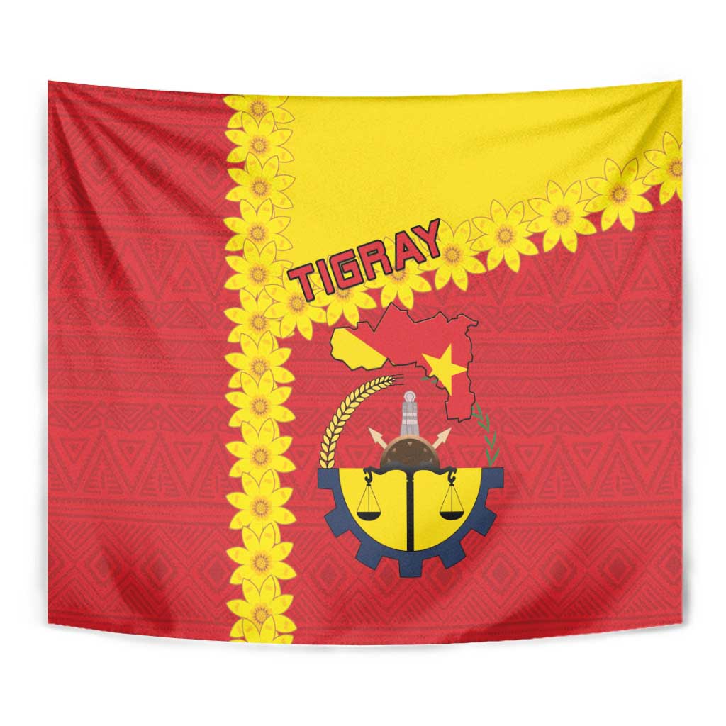 Tigray Region Tapestry Tigray Emblem With Flag Map