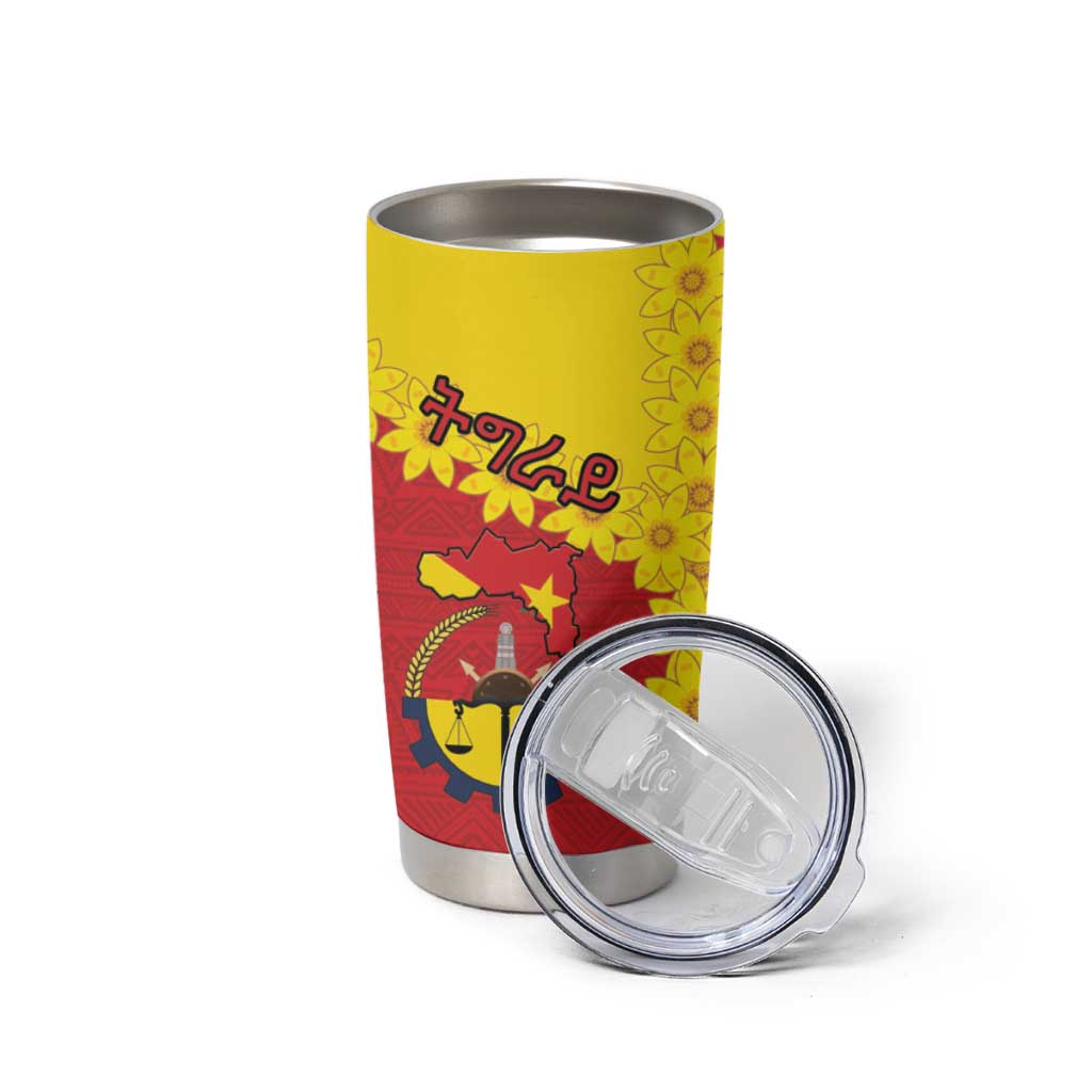 Tigray Region Tumbler Cup Tigray Emblem With Flag Map