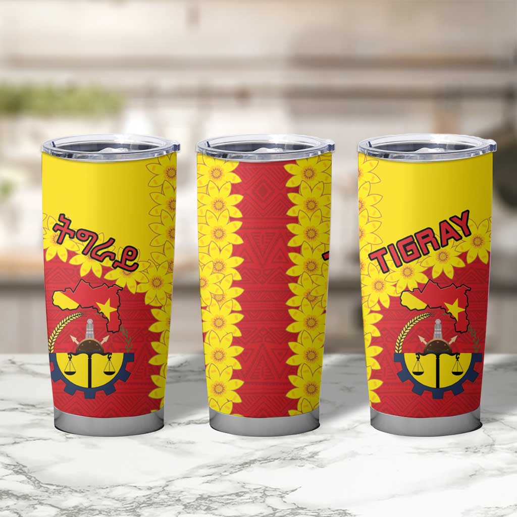 Tigray Region Tumbler Cup Tigray Emblem With Flag Map
