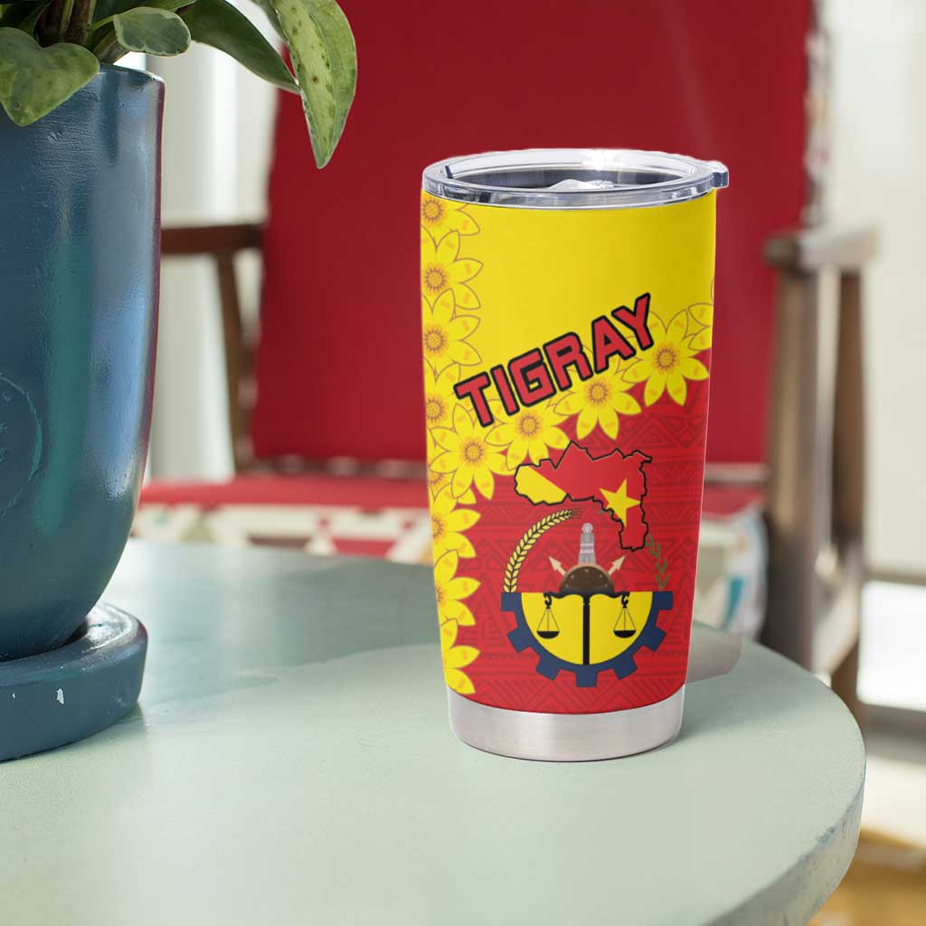 Tigray Region Tumbler Cup Tigray Emblem With Flag Map