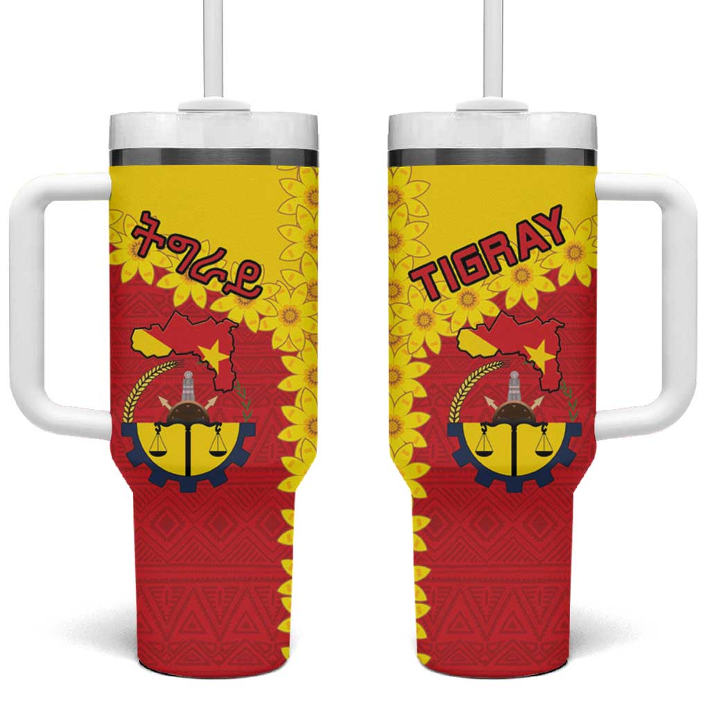 Tigray Region Tumbler With Handle Tigray Emblem With Flag Map