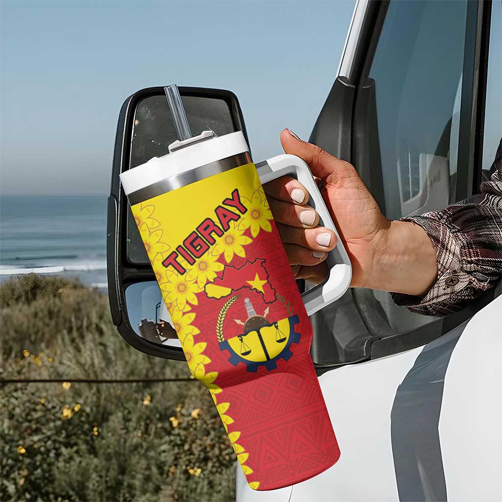 Tigray Region Tumbler With Handle Tigray Emblem With Flag Map