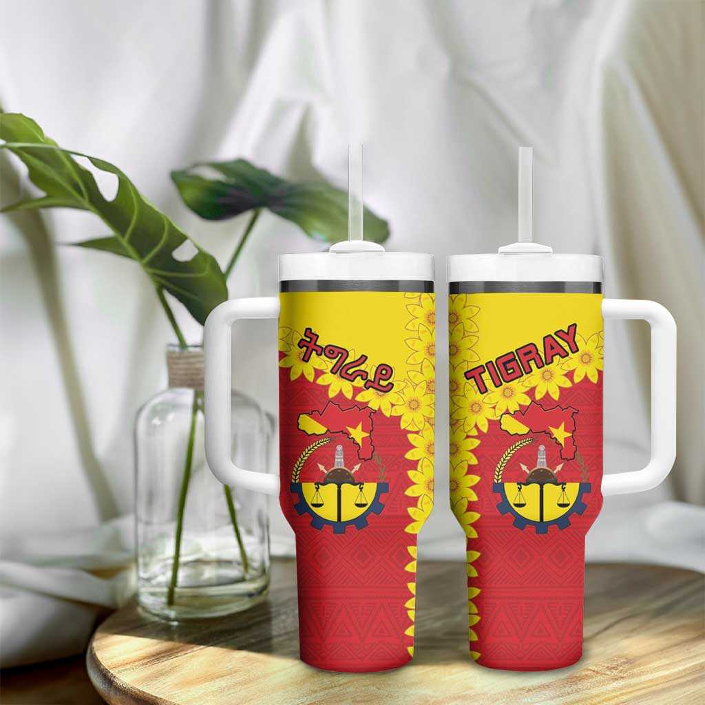 Tigray Region Tumbler With Handle Tigray Emblem With Flag Map