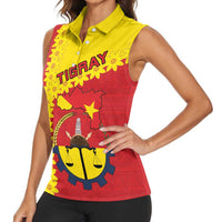 Tigray Region Women Sleeveless Polo Shirt Tigray Emblem With Flag Map