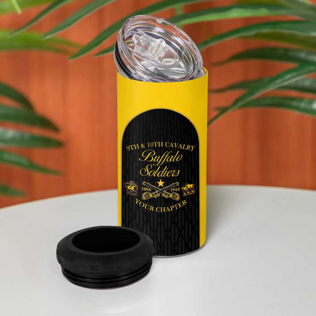 Personalized Buffalo Soldiers 4 in 1 Can Cooler Tumbler 9th & 10th Cavalry Regiment