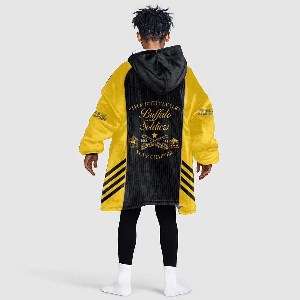 Personalized Buffalo Soldiers Kid Wearable Blanket Hoodie 9th & 10th Cavalry Regiment