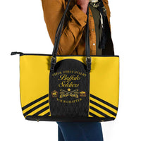 Personalized Buffalo Soldiers Leather Tote Bag 9th & 10th Cavalry Regiment