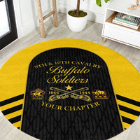 Personalized Buffalo Soldiers Round Carpet 9th & 10th Cavalry Regiment