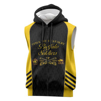 Personalized Buffalo Soldiers Sleeveless Zip Hoodie 9th & 10th Cavalry Regiment