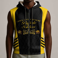 Personalized Buffalo Soldiers Sleeveless Zip Hoodie 9th & 10th Cavalry Regiment