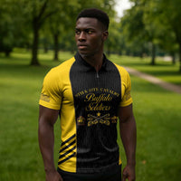 Personalized Buffalo Soldiers Zipper Polo Shirt 9th & 10th Cavalry Regiment