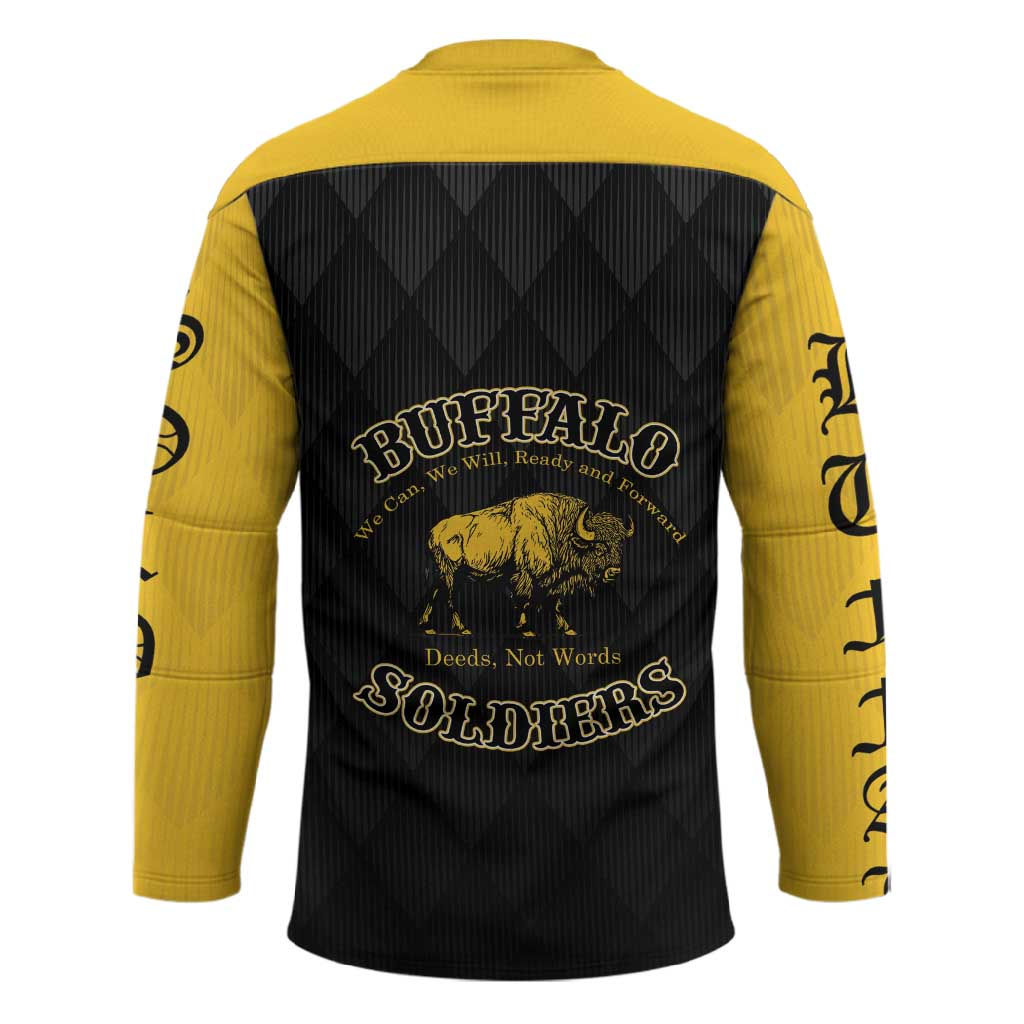 Personalized Buffalo Soldiers Hockey Jersey We Can We Will Ready and Forward