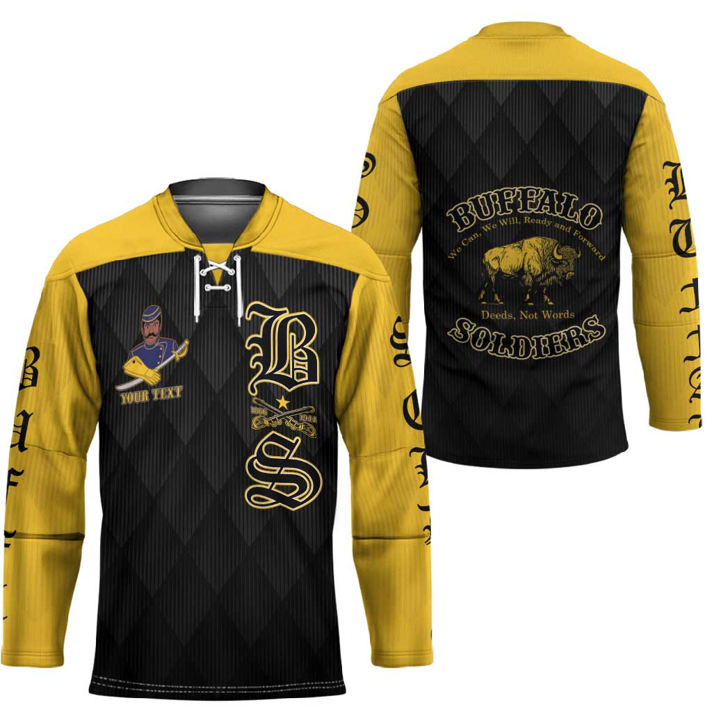 Personalized Buffalo Soldiers Hockey Jersey We Can We Will Ready and Forward