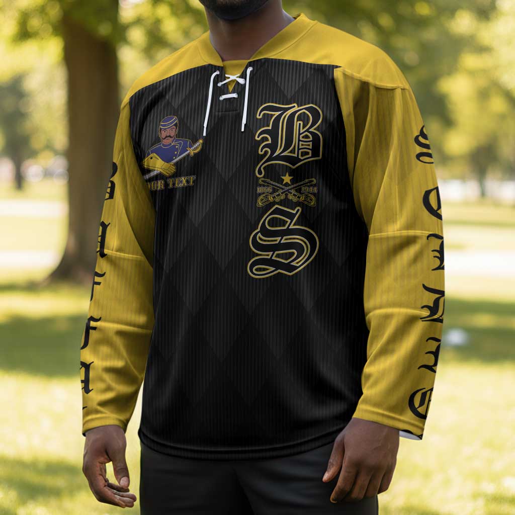 Personalized Buffalo Soldiers Hockey Jersey We Can We Will Ready and Forward