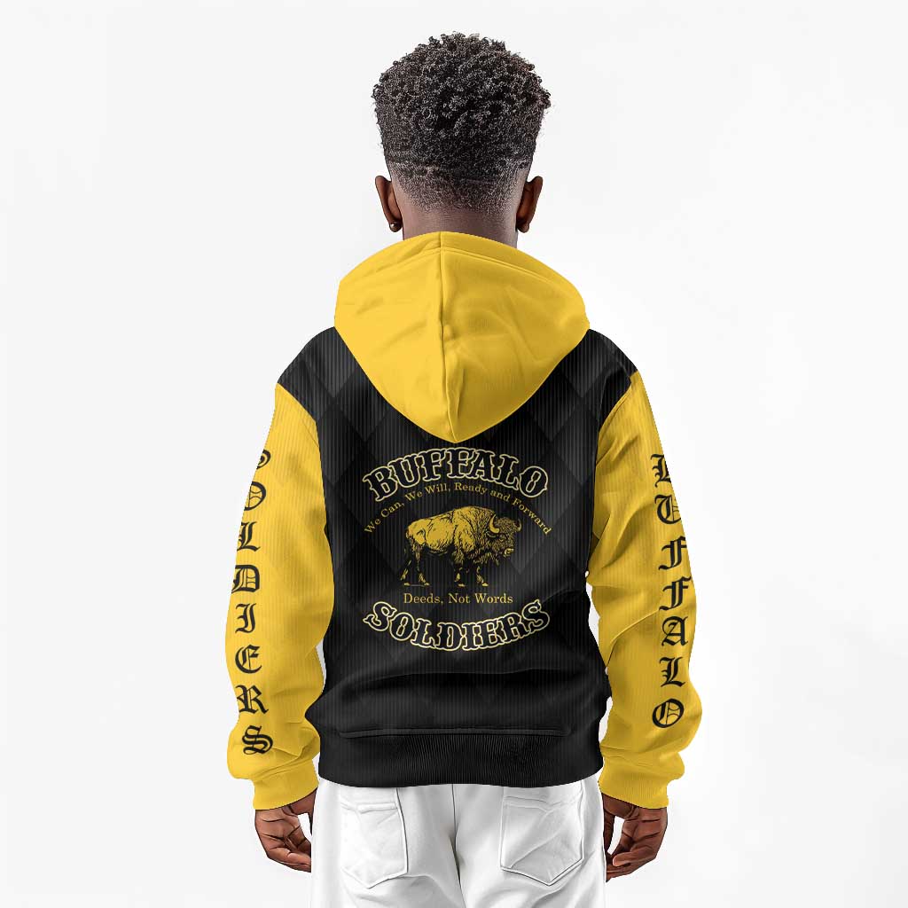 Personalized Buffalo Soldiers Kid Hoodie We Can We Will Ready and Forward