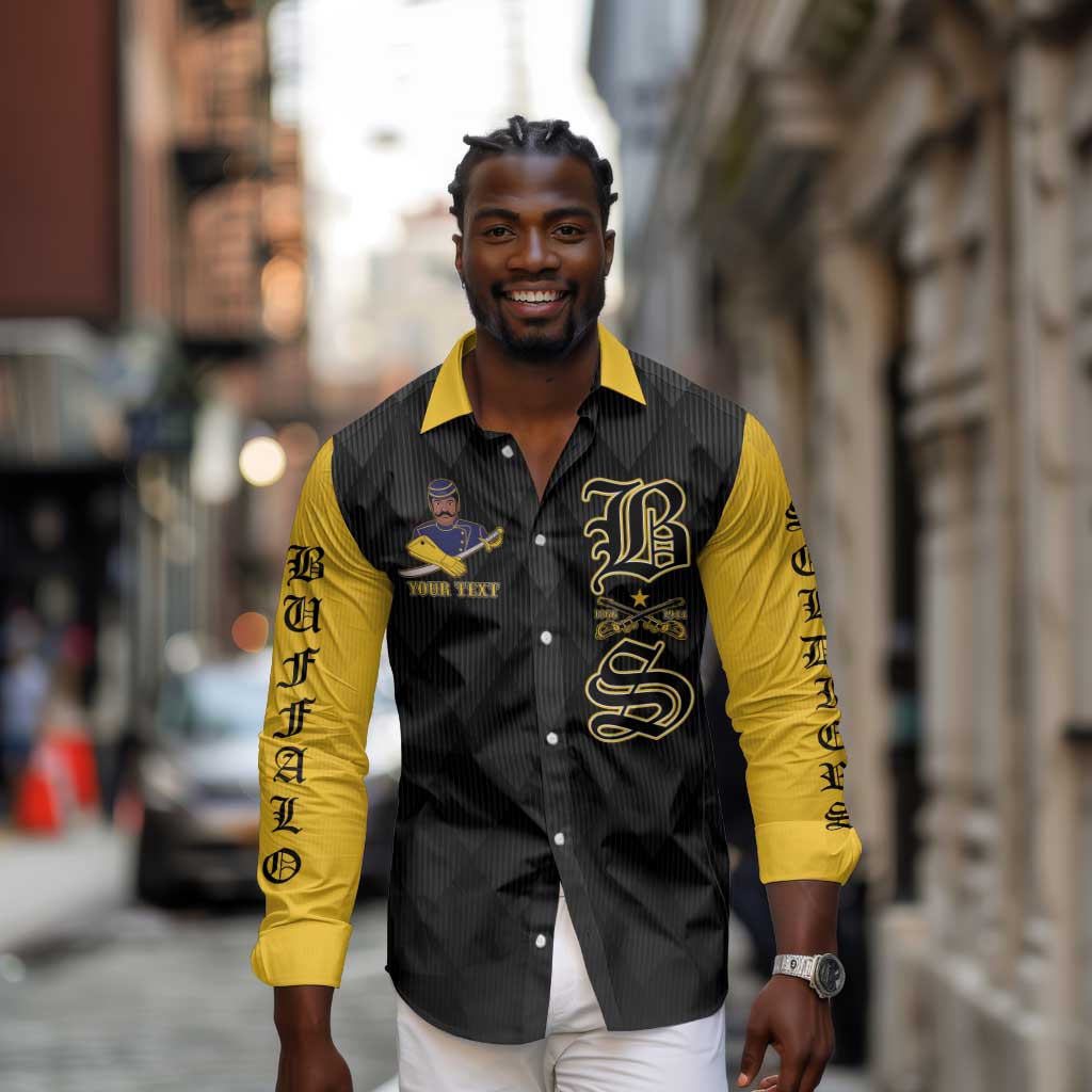 Personalized Buffalo Soldiers Long Sleeve Button Shirt We Can We Will Ready and Forward
