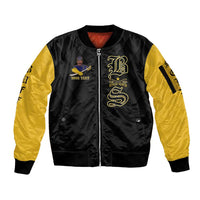 Personalized Buffalo Soldiers Sleeve Zip Bomber Jacket We Can We Will Ready and Forward