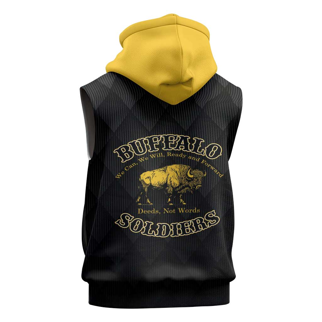 Personalized Buffalo Soldiers Sleeveless Hoodie We Can We Will Ready and Forward