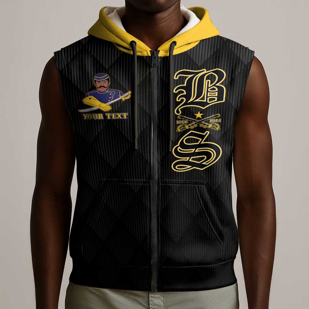 Personalized Buffalo Soldiers Sleeveless Zip Hoodie We Can We Will Ready and Forward