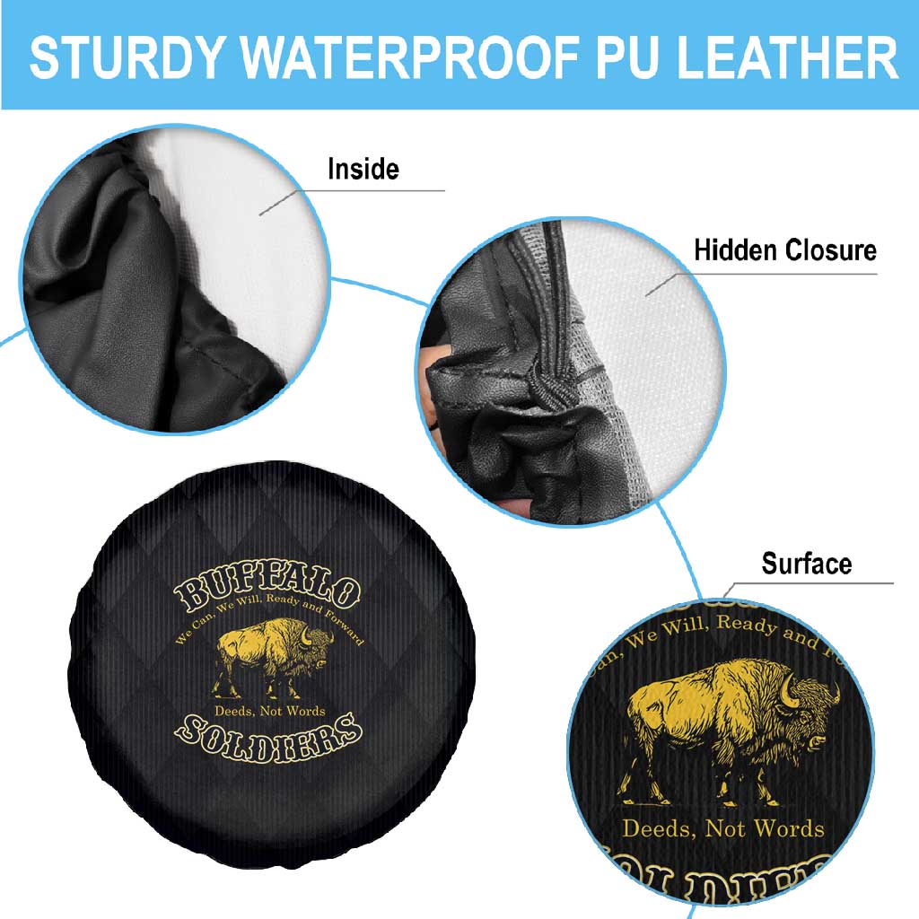 Buffalo Soldiers Spare Tire Cover We Can We Will Ready and Forward